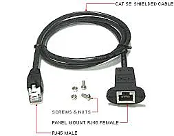 RJ45 Male To Female Panel Mount Extension Cable Lan Adapter 1 Meter