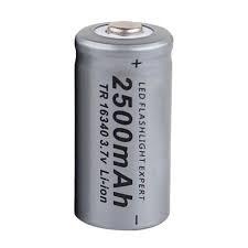 2500mAh TR 16340 3.7V Lithium-Ion Battery