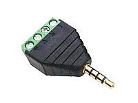 3.5mm 4 Pin Female Audio Connector to Screw Terminal Adapter
