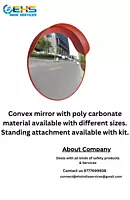 Red Round Road Safety Convex Mirror.