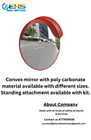 Red Round Road Safety Convex Mirror.