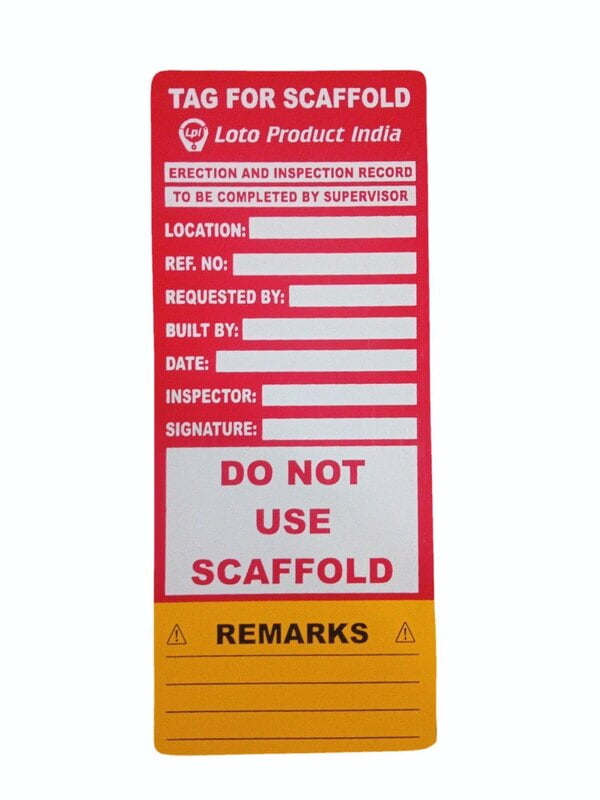 PLASTIC Scaffolding Tag Do Not Use - Red & Yellow