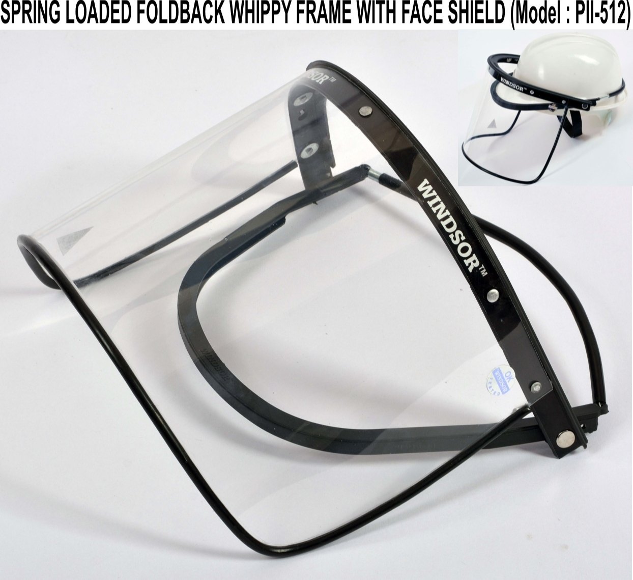 Poly carbonate Safety Helmet Spring Face Shield.