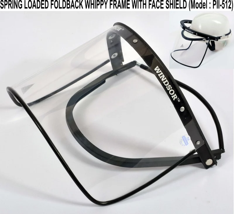 Poly carbonate Safety Helmet Spring Face Shield.