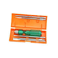 TAPARIA Screw Driver Set With Extension Rod 6.0 x 0.8, 3.5 x 0.5, Phillips 0, Square Poker, Phillips 1 + Extension Rod 3Q 840 TAPARIA Screw Driver Set With Extension Rod 6.0 x 0.8, 3.5 x 0.5, Phillips 0, Square Poker, Phillips 1 + Extension Rod 3Q 840