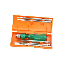 TAPARIA Screw Driver Set With Extension Rod 6.0 x 0.8, 3.5 x 0.5, Phillips 0, Square Poker, Phillips 1 + Extension Rod 3Q 840 TAPARIA Screw Driver Set With Extension Rod 6.0 x 0.8, 3.5 x 0.5, Phillips 0, Square Poker, Phillips 1 + Extension Rod 3Q 840
