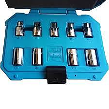 TAPARIA Torx Bits Sockets Set - 12.7mm(1/2) Square Drive 9pc Set BST20,25,27,30,40,45,50,55 &60 6(V-2) SBST9 TAPARIA Torx Bits Sockets Set - 12.7mm(1/2) Square Drive 9pc Set BST20,25,27,30,40,45,50,55 &60 6(V-2) SBST9