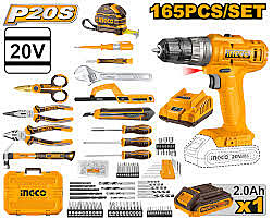 INGCO 165 PCS T/S WITH 20V IMPACT DRILL HKTHP11651