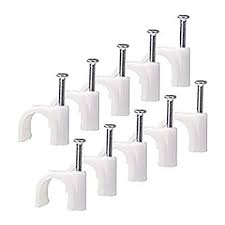 Royal Circle Cable CLIPS PVC White Cable Clip 4mm (50 Pcs)