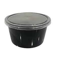 Black Plastic Container Round