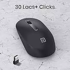Portronics Toad 13: Wireless Mouse featuring 2.4GHz connectivity and adjustable 1200 DPI for precise tracking. Ergonomic design ensures comfort during long hours of use. Perfect for home or office!