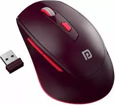 Portronics Toad 32 Wireless Mouse – 6 Buttons | 2.4GHz Connectivity | 10m Range | Ergonomic Design | Adjustable Optical DPI | Auto Power Saving | Red | Laptop & PC Compatible