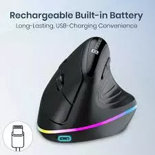 Portronics Toad Ergo 3 Wireless Mouse – RGB, 2400 DPI, Dual Mode, ergonomic design, customizable buttons, long battery life, seamless connectivity, perfect for gaming and productivity stylish.