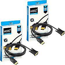 Uport DP to VGA Cable for Monitor connects DisplayPort devices to VGA displays. Supports resolutions up to 1920x1080. Ideal for projectors, TVs, and monitors. Plug and play, no drivers needed.