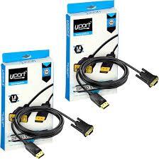 Uport DP to VGA Cable for Monitor connects DisplayPort devices to VGA displays. Supports resolutions up to 1920x1080. Ideal for projectors, TVs, and monitors. Plug and play, no drivers needed.