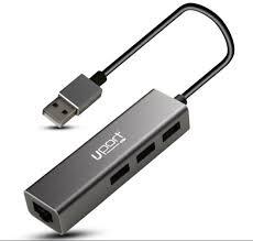 UPORT USB to LAN + 3-Port Hub – USB 2.0 offers seamless connectivity with a reliable Ethernet port and three additional USB 2.0 ports for enhanced device management and data transfer capabilities.