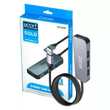uPort 4-Port USB 3.0 Hub with 1 Meter Cable offers high-speed data transfer and multiple device connectivity. Compact design, plug-and-play functionality, perfect for home or office use.