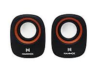 HAMMOK JESSI USB Speaker – Compact & Stylish, Crisp Sound | Orange & Blue | Perfect for Travel, Music & USB Devices