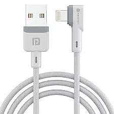 Portronics POR 2062 Konnect L USB-A to Lightning Cable – 3A Nylon Braided L-Shape 1.2m White