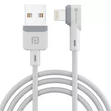 Portronics POR 2062 Konnect L USB-A to Lightning Cable – 3A Nylon Braided L-Shape 1.2m White