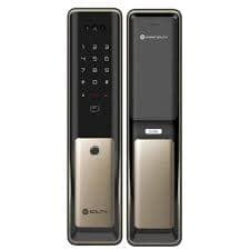 Solity Push & Pull Digital Door Lock With Facial Recognition, Fingerprint, Password, RFID Card, Emergency Key.
