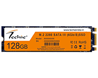 Techie 128GB SATA M.2 Internal SSD – Fast Boot & Load Times, High-Speed Data Transfer, Reliable Performance for Laptop & Desktop