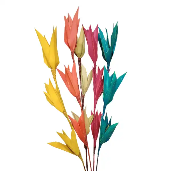 Colored dried palm jumbo lily stick for handmade décor, floral crafts, and eco-style