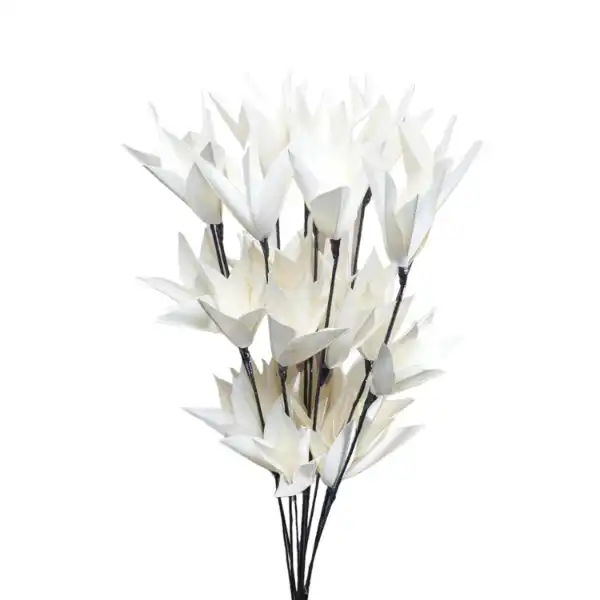 White dried palm jumbo lily stick for floral, eco-friendly crafts, and rustic home décor