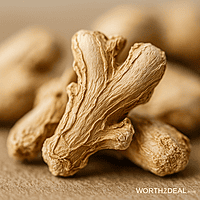 Close-up macro texture of Kerala sun-dried ginger