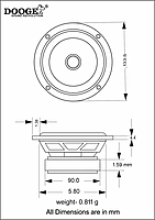 DS-55KM90 Mid range 5.25" Kevlar cone 4Ohms 80 Watts (2 Pcs)