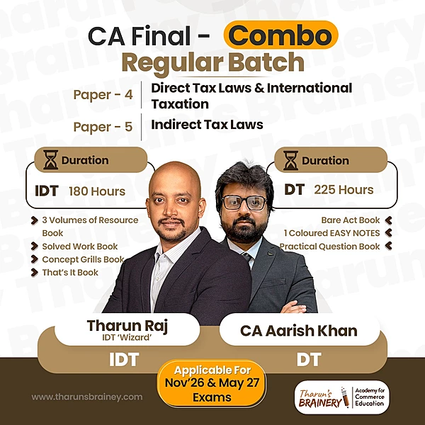 CA Final Combo — DT + IDT | Regular Batch | By Tharun Raj & CA Aarish Khan | Nov 2026