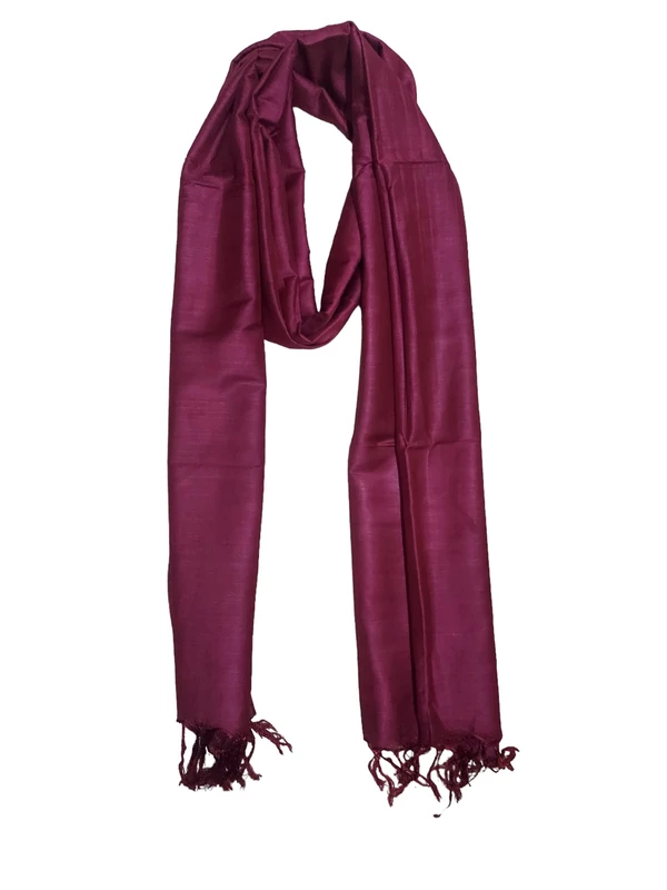 Dark Pink Cotton Silk Solid Dupatta