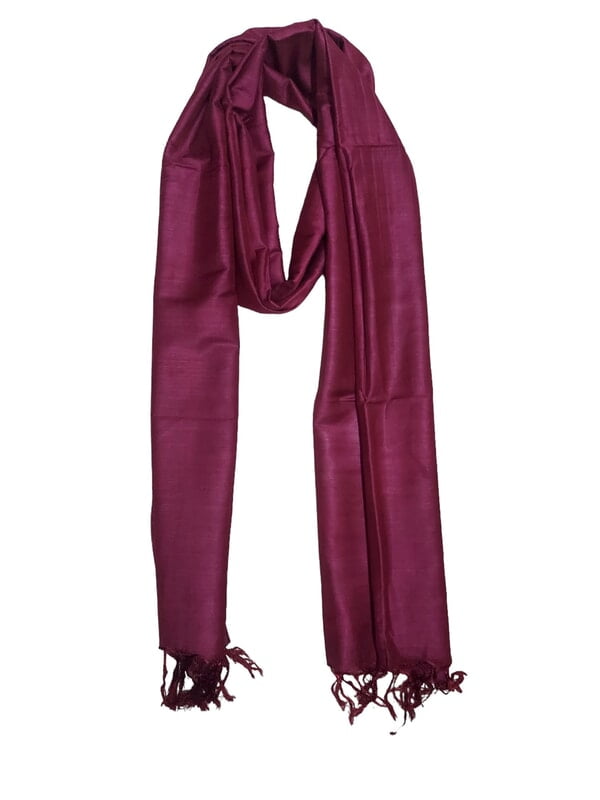 Dark Pink Cotton Silk Solid Dupatta