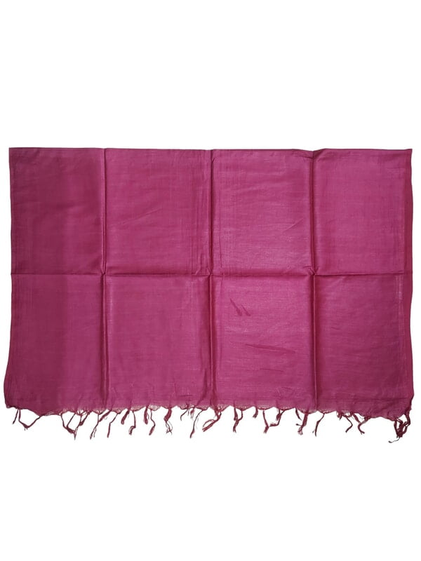 Dark Pink Cotton Silk Solid Dupatta