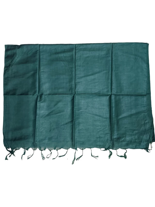 Green Cotton Silk Solid Dupatta