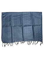 Grey Cotton Silk Solid Dupatta