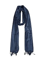 Grey Cotton Silk Solid Dupatta