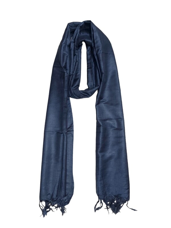 Grey Cotton Silk Solid Dupatta