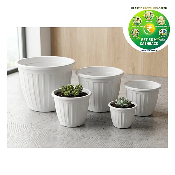 Dura Pot | Premium Round Nursery & Home Planter (White)