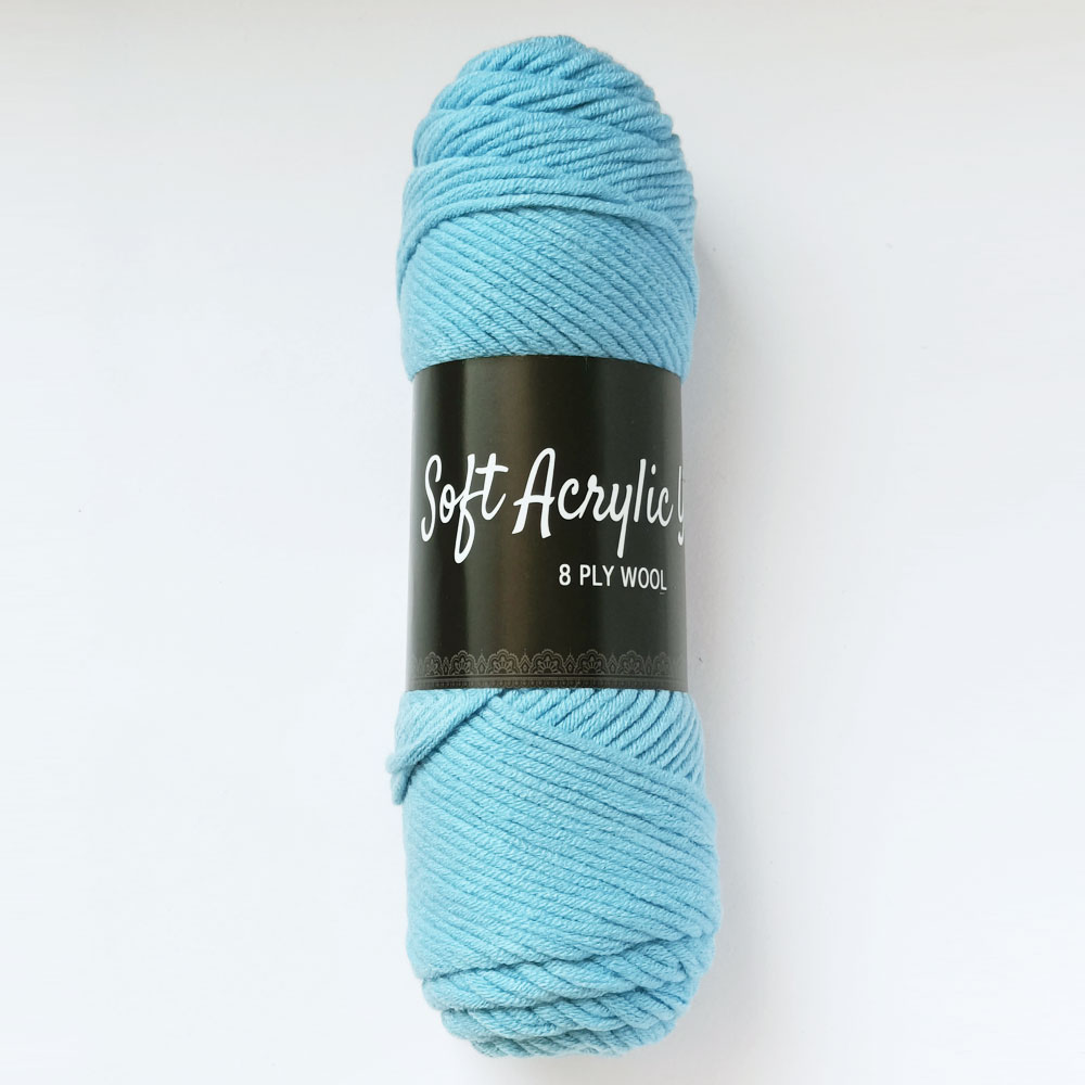 Soft Acrylic Yarn 8 ply Dusky Blue Soft Acrylic Yarn 8 ply Dusky Blue