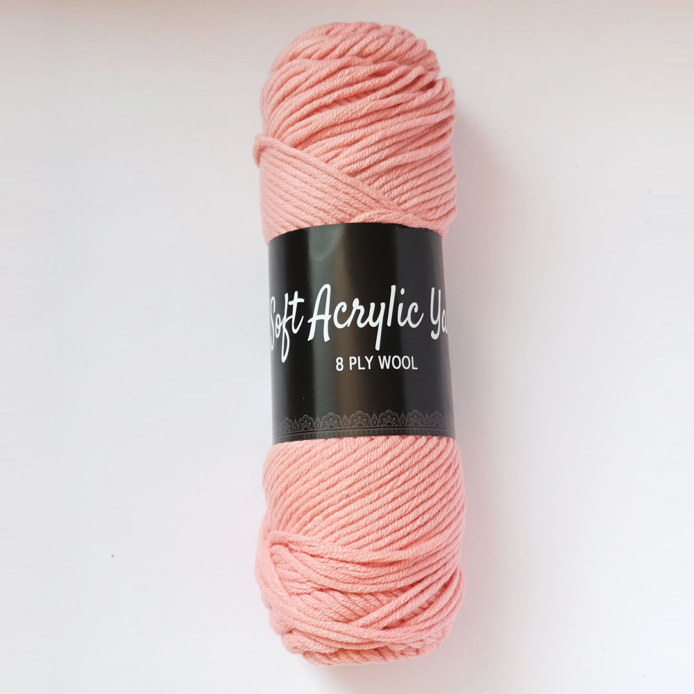 Soft Acrylic Yarn 8 ply Dusky Peach