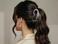 Glossy Heart-Inspired Hair Clips with Crystal Accents