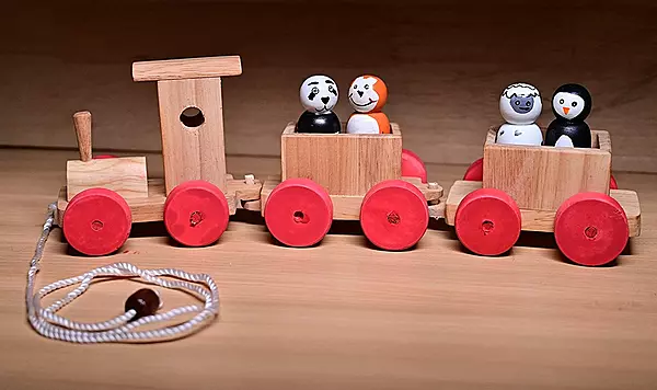 Wooden Train Pull Along Toy