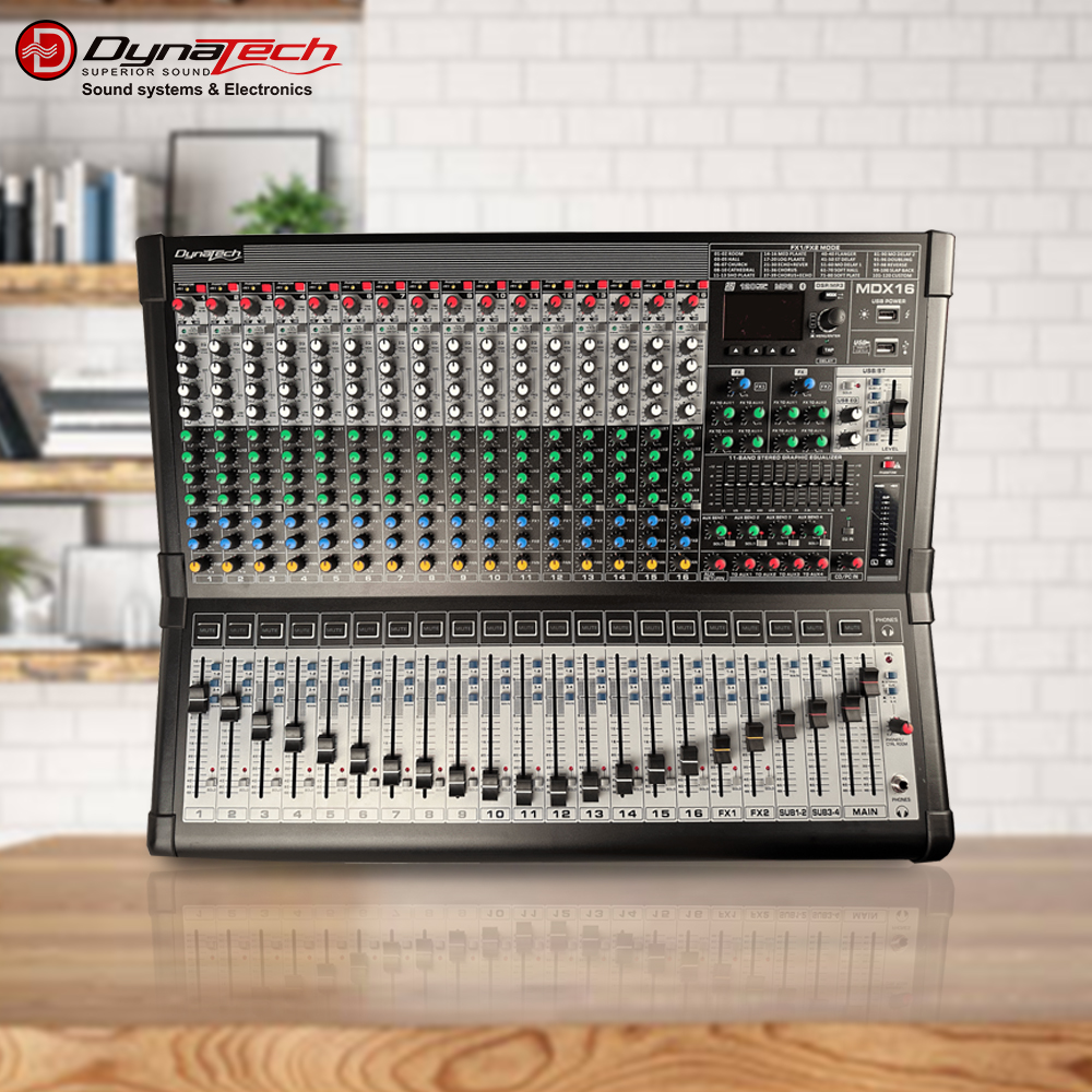 MDX-16 16 Ch. Mixing Console With Double Engine DSP/BT/USB, 4 Aux, Recording
