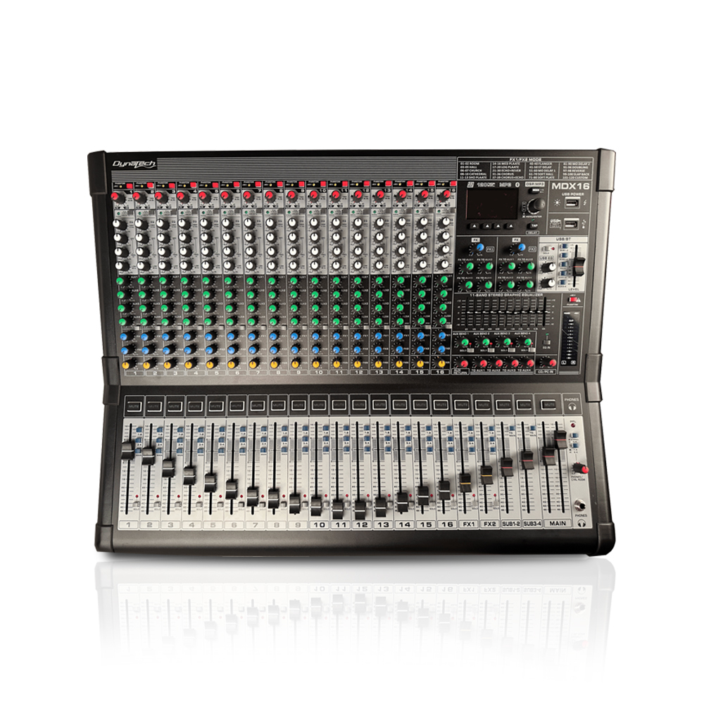 MDX-16 16 Ch. Mixing Console With Double Engine DSP/BT/USB, 4 Aux, Recording