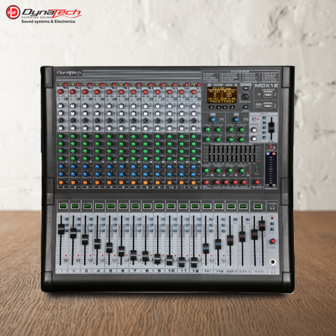 MDX-12 12 Ch. Mixing Console With Double Engine DSP/BT/USB, 4 Aux, Recording