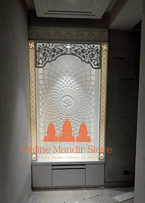 Serenity Glow Full Corian Mandir with Backlight Serenity Glow Full Corian Mandir with Backlight