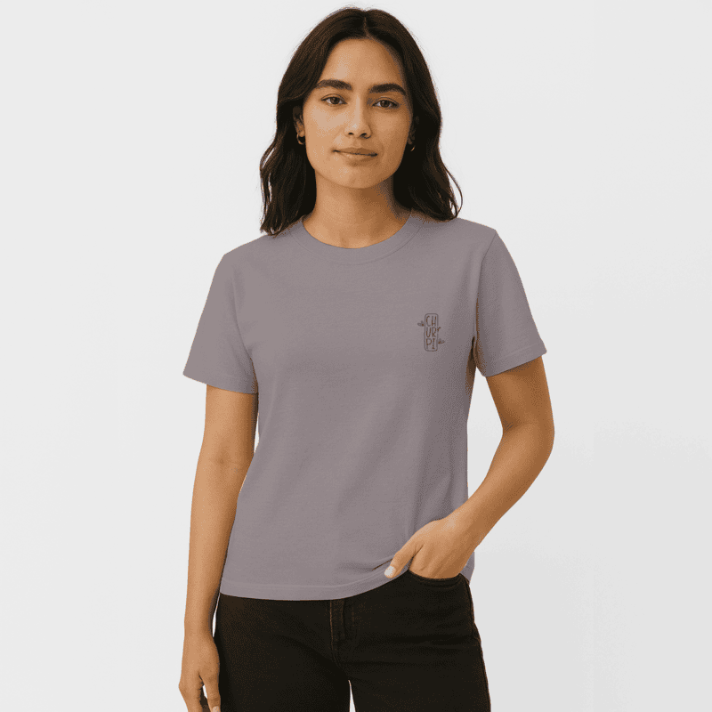 Churrpi Plain T-shirt For Women | Warm Grey