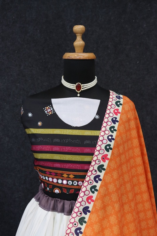 Digital Print Muslin Cotton Lehenga Choli D.41