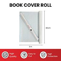 Janrax 33cm x 3m Clear Glossy CPP 0.06mm Thick Self-Adhesive Book Cover Roll